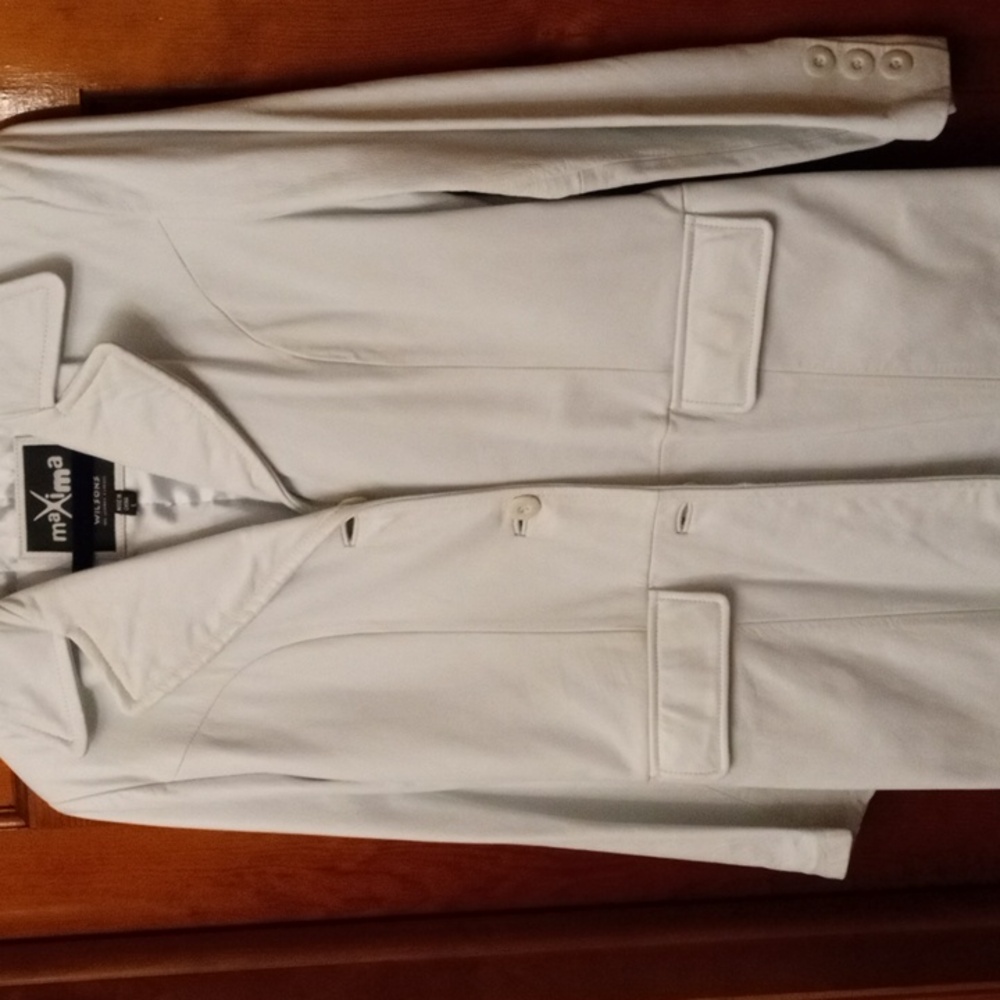 White leather. coat